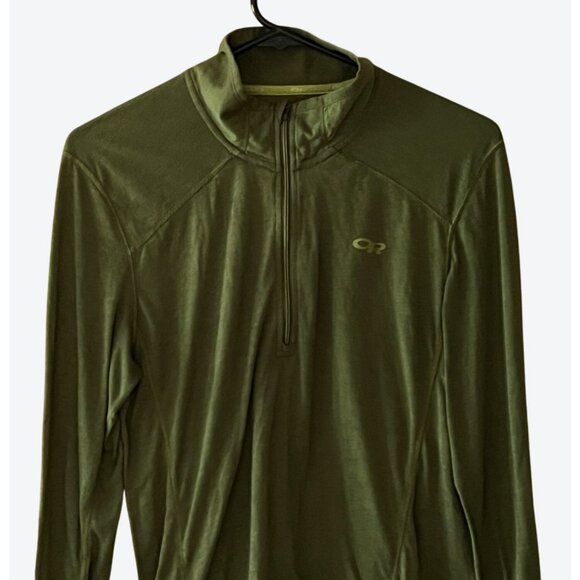 Outdoor Research Women's Medium Long Sleeve 1/4 Zip Baselayer Top Green - Picture 5 of 8